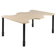 Table PMR réglable 162 x 110 cm stratifié - érable/noir