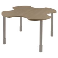 Table PMR réglable Ø 140 cm stratifié - pierre de lune/gris
