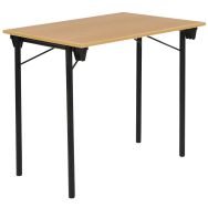 Table Pliante Eco plateau coloris Hêtre 80 x 60 cm Piétement coloris Noir
