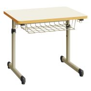 Table Quar simple 70x55 cm réglable beige/gris-Mirplay School
