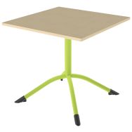 Table Sara 80 x 80 cm fixe T6 stratifié PC hêtre miel - vert 1864