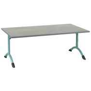 Table Sara rectangulaire 140 x 80 cm fixe dégagement latéral softop Mobidecor