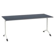 Table Sara rectangulaire 180 x 80 cm fixe dégagement latéral softop Mobidecor