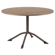 Table Sara ronde Ø 120 cm fixe T6 stratifié PC chêne hongrie - noisette cuir