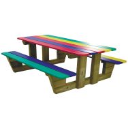 Table TUDY enfant pin CLIV plateau et assises multicolor - MOBEXTAN