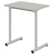 Table Tage fixe 70 x 50 cm T6 stratifié chants alaisés - gris dauphin/gris