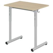 Table Tage réglable 70 x 50 cm T3 à T6 mélaminé chants polypropylène hêtre/gris