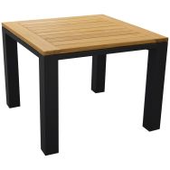 Table Torino 100 x 100 cm - teck/graphite