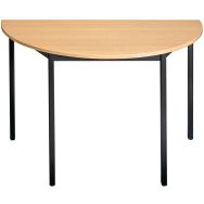 Table Universalis Demi-Rond 120X60 Plateau Hêtre piètement 9005 Noir