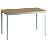 Table Universalis Rectangle 120X60 plt Hêtre piètement 9006 Aluminium