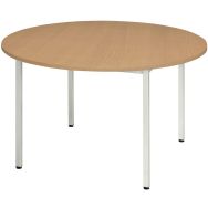 Table Universalis Ronde Ø100 Plateau Chêne piètement 9016 Blanc