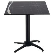 Table VICTORIA 70 x 70 cm HPL piètement Terrace 4 alu noir - Proloisirs