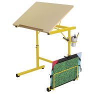 Table à dessin d'art - Hauteur fixe - piétement jaune