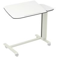 Table à manger au lit piètement en H mixte compact blanc-AHF