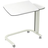 Table à manger au lit piètement en U mixte compact blanc-AHF