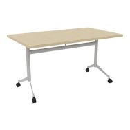 Table abattante Pop pied métal 140x80 cm alu/chêne