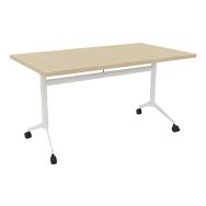 Table abattante Pop pied métal 160x80 cm blanc/chêne