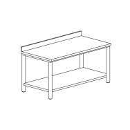 Table adossée avec étagère basse gamme 600- TDE086/1