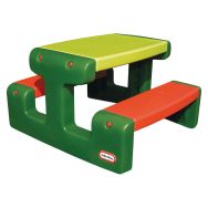Table banc extèrieur vert et rouge