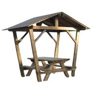 Table bancs 3 m pin couverte