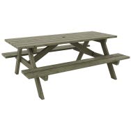 Table bancs Batz L 200 x 150 H 75 cm - à poser- pin traité