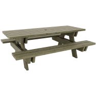 Table bancs Bréhat L 200 x 150 H 75 cm - à poser - pin traité