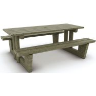 Table bancs Houat 200x145x75 cm - pin