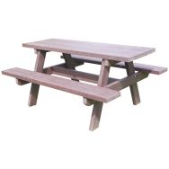 Table bancs Parc livrée monté marron - à poser