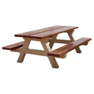 Table bancs RUBUS 2 m béton aspect bois/gravillons lavés