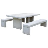 Table bancs RUBUS PMR béton blanc