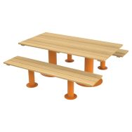 Table bancs TINOU 1.50 m robinier/acier jaune 1028