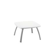 Table basse Ainhoa 60x60 cm piètement gris alu plateau coloris blanc