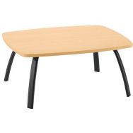 Table basse Ainhoa 80x60 cm piet.noir plateau chêne