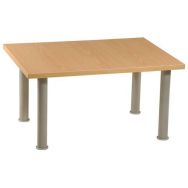 Table basse Cosy 80 x 60 cm piètement gris alu plateau coloris hêtre