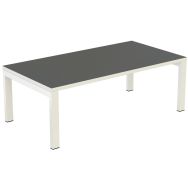Table basse Easy Office 114x60 cm pied blanc plateau blanc/anthracite