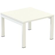 Table basse Easy Office 60x60 cm pied blanc plateau blanc/blanc