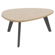 Table basse Galet 100x90 cm Chêne Clair/Carbone