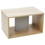 Table basse Identité sur patins Argent/Chêne