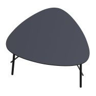 Table basse LAZY 50x65 cm pied noir plateau noir
