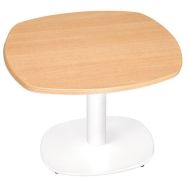 Table basse Line carré 60x60 cm Hêtre/Blanc