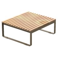 Table basse PIRO 63,5 x 58,5 cm bois massif/acier taupe 7006
