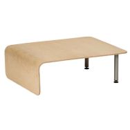 Table basse POK 74 x 61 x 25 cm Hêtre/Gris alu