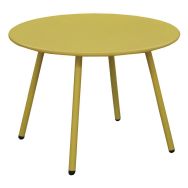 Table basse Rio Ø 50 cm, châssis moutarde/plateau moutarde