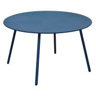 Table basse Rio Ø 70 cm, châssis bleu/plateau bleu