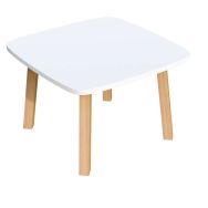 Table basse Woody 60 x 60 cm plateau Blanc