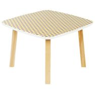 Table basse Woody 60 x 60 cm plateau décor Safran