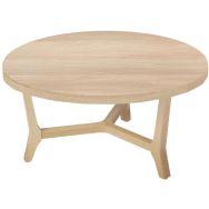 Table basse Zélos Ø 80 cm 1 plateau Pin pied hêtre naturel