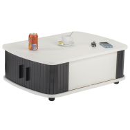 Table basse blanc 4 rideaux noir