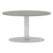 Table basse embase ronde Lila Ø 80 cm chêne gris/Alu