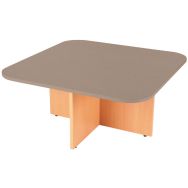 Table basse range-poufs Diabolo 100 x 100 cm Taupe/Hêtre